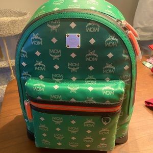 GREEN MCM AUTHENTICATED *BRAND NEW* BOOKBAG